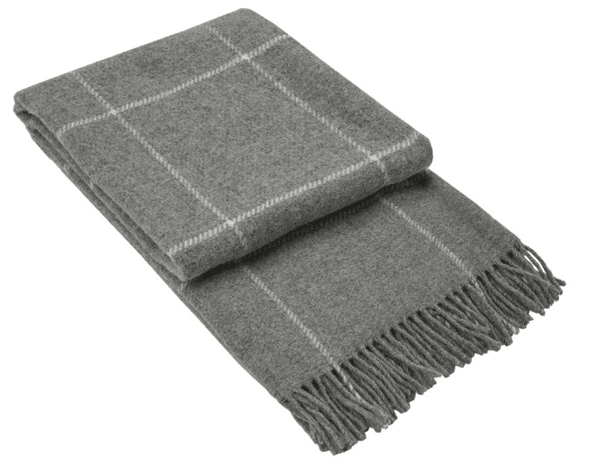 Brighton Throw - 100% NZ Wool - Grey Striped - Harrogates