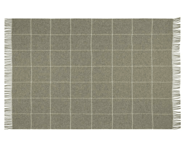 Brighton Throw - 100% NZ Wool - Beige Striped - Harrogates