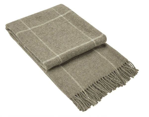 Brighton Throw - 100% NZ Wool - Beige Striped - Harrogates
