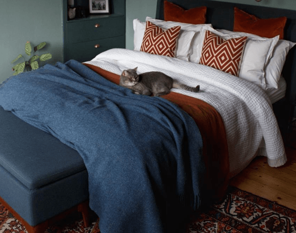 Brighton Throw - 100% NZ Wool - Navy - Harrogates