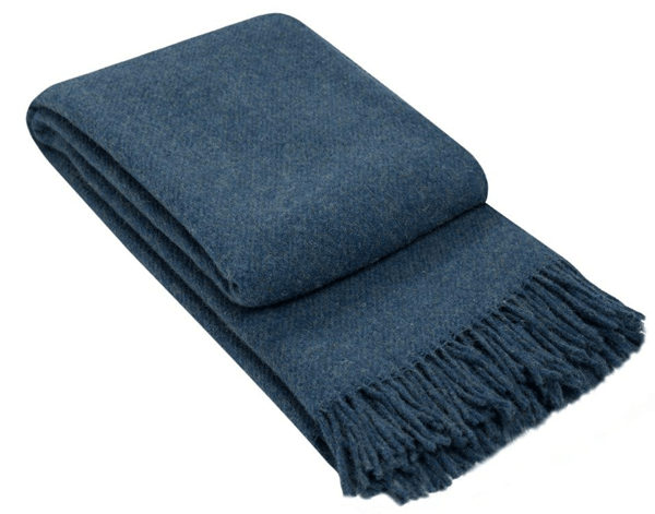 Brighton Throw - 100% NZ Wool - Navy - Harrogates