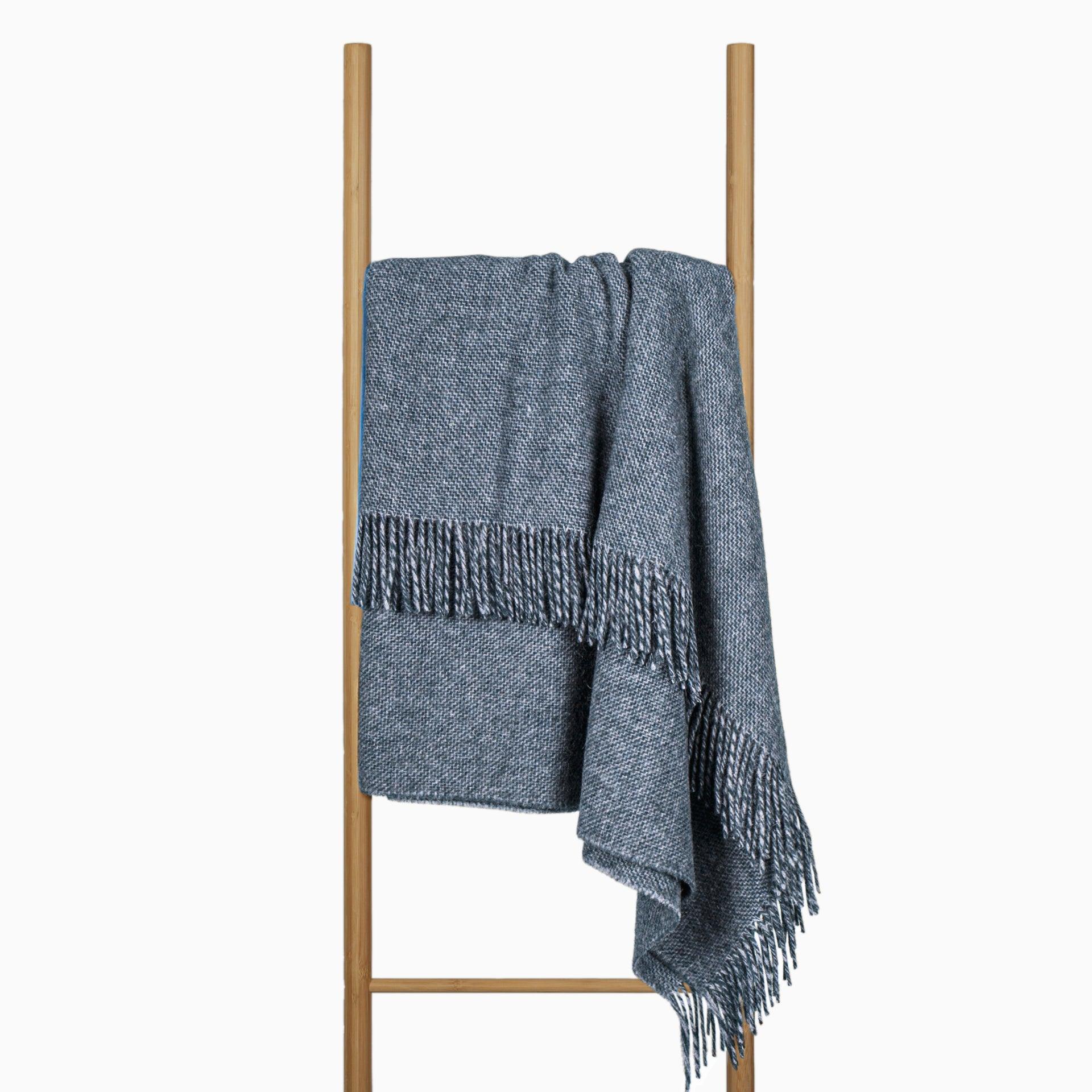 Cambridge Throw - 100% NZ Wool - Navy - Harrogates