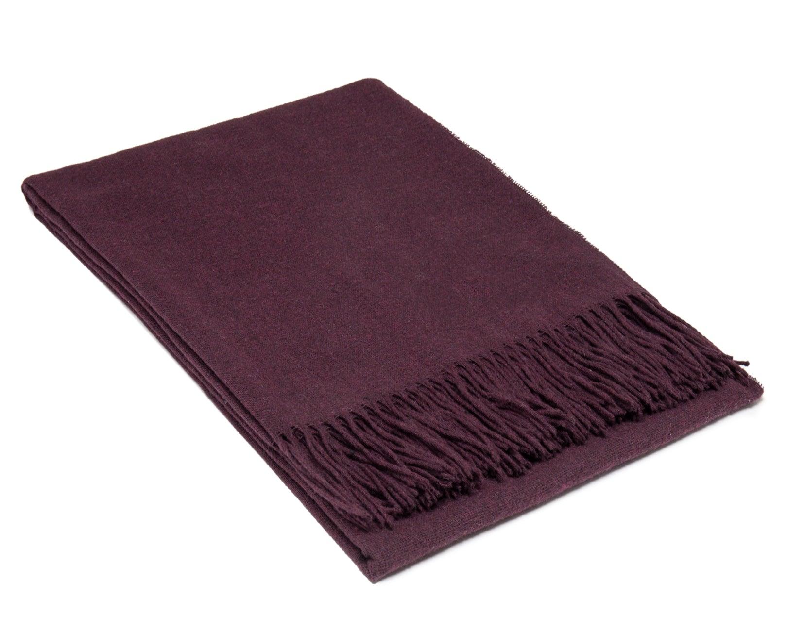 Paddington Throw - Fine Wool Blend - Plum - Harrogates