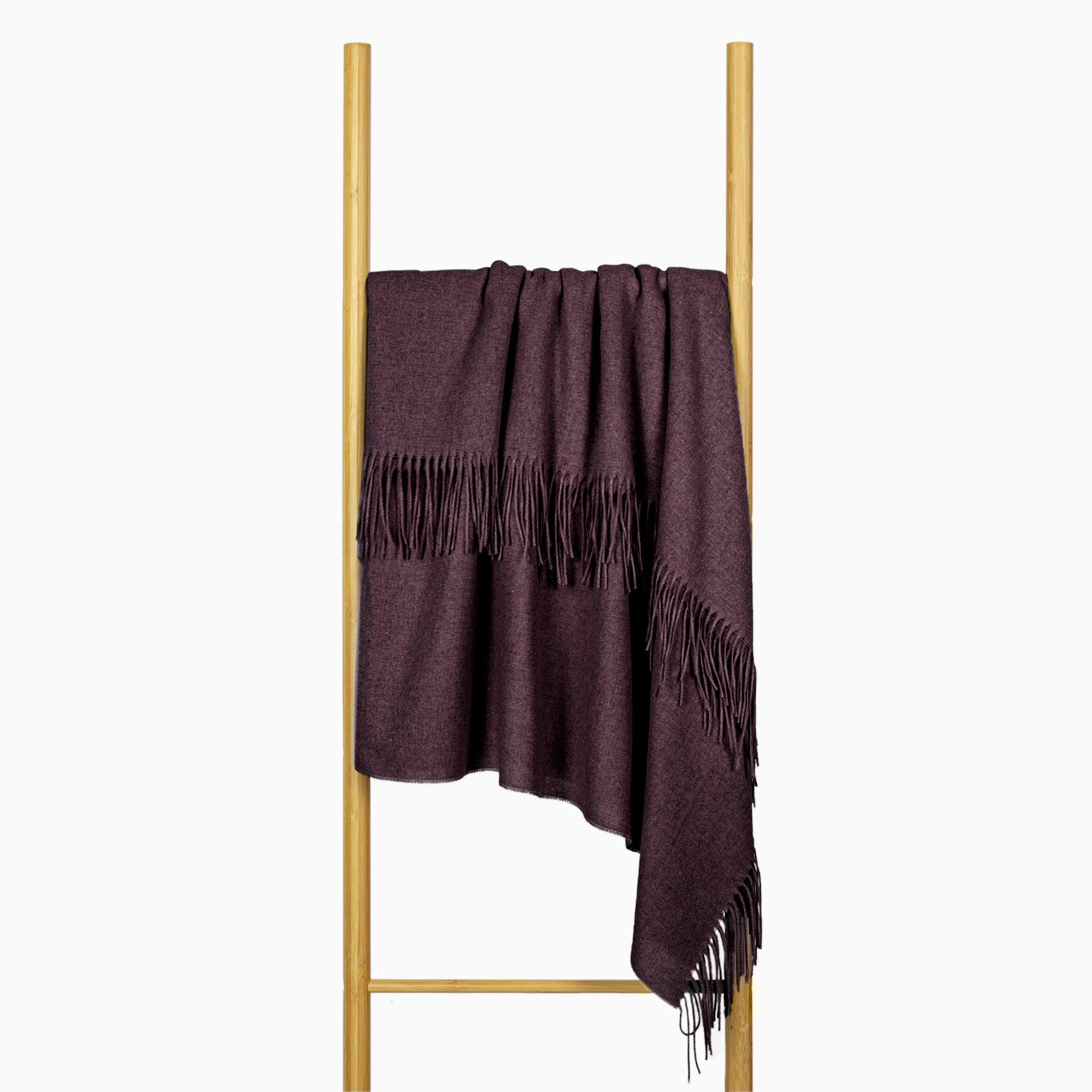Paddington Throw - Fine Wool Blend - Plum - Harrogates