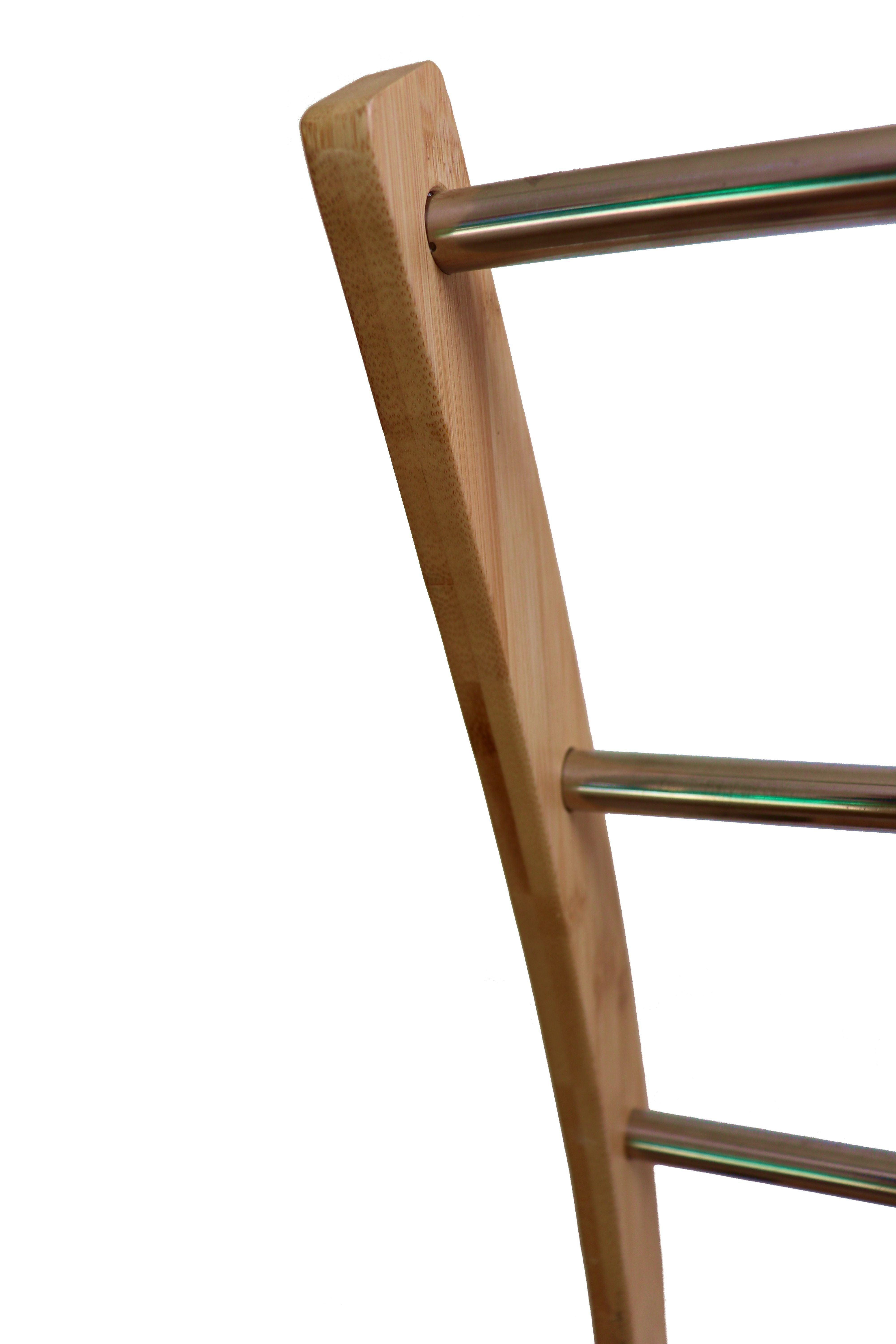 Bamboo Towel Bar Metal Holder Rack 3-Tier Freestanding and Bottom shelf for Bathroom - Harrogates