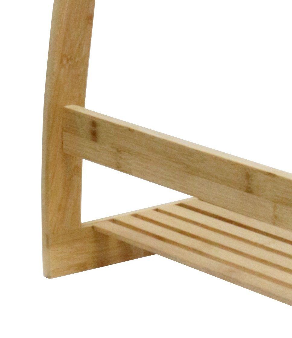 Bamboo Towel Bar Metal Holder Rack 3-Tier Freestanding and Bottom shelf for Bathroom - Harrogates