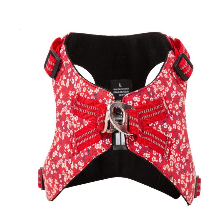 Floral Doggy Harness Red M - Harrogates