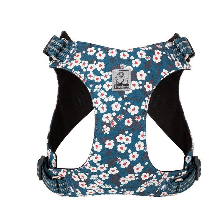 Floral Doggy Harness Saxony Blue L - Harrogates