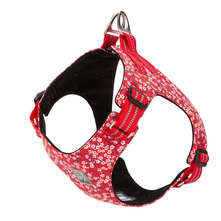 Floral Doggy Harness Red 2XS - Harrogates
