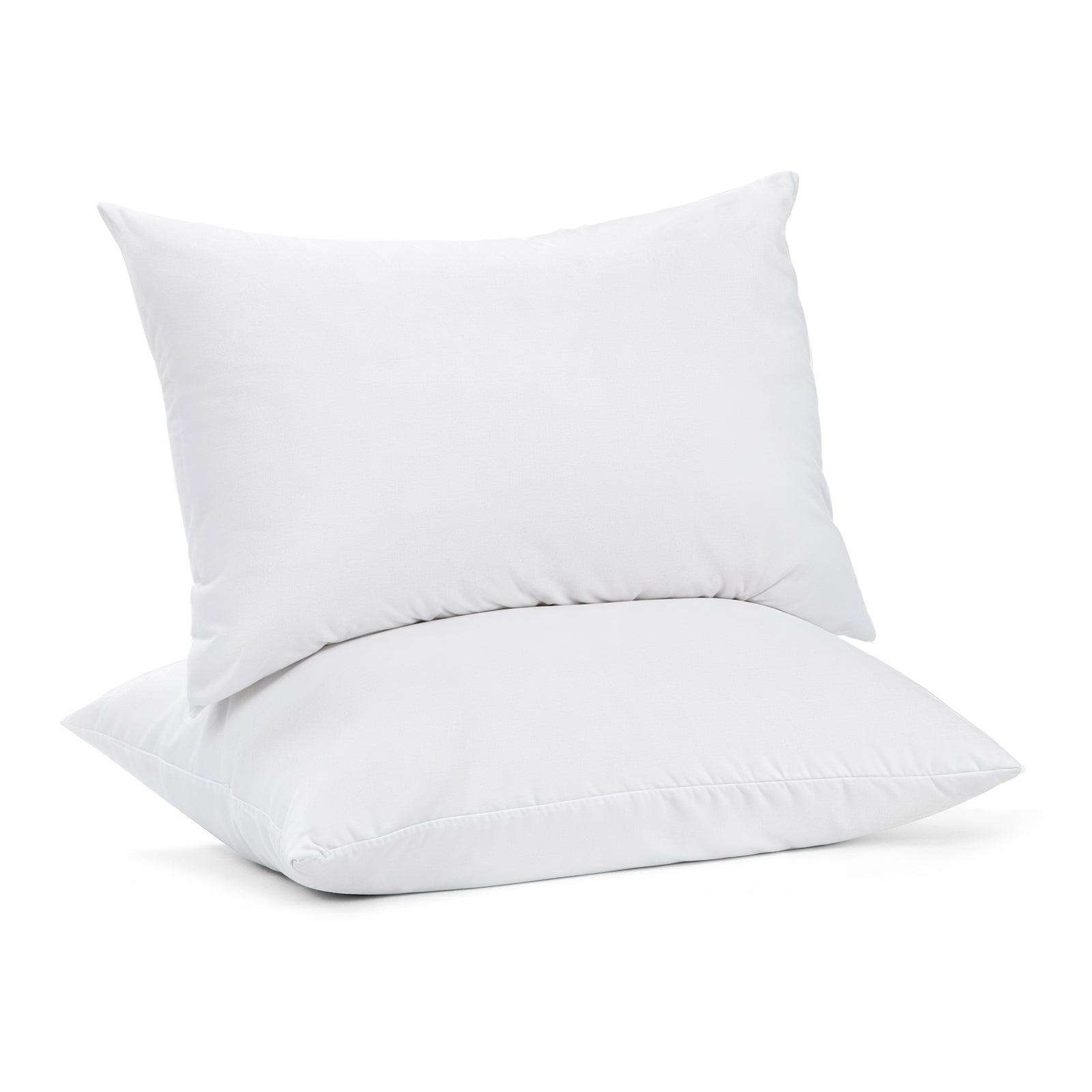 100 Percent Cotton Pillow Cover with 800g Poly Fill, Hypoallergenic, Antibacterial, and Cooling Technology 2 PK - Harrogates