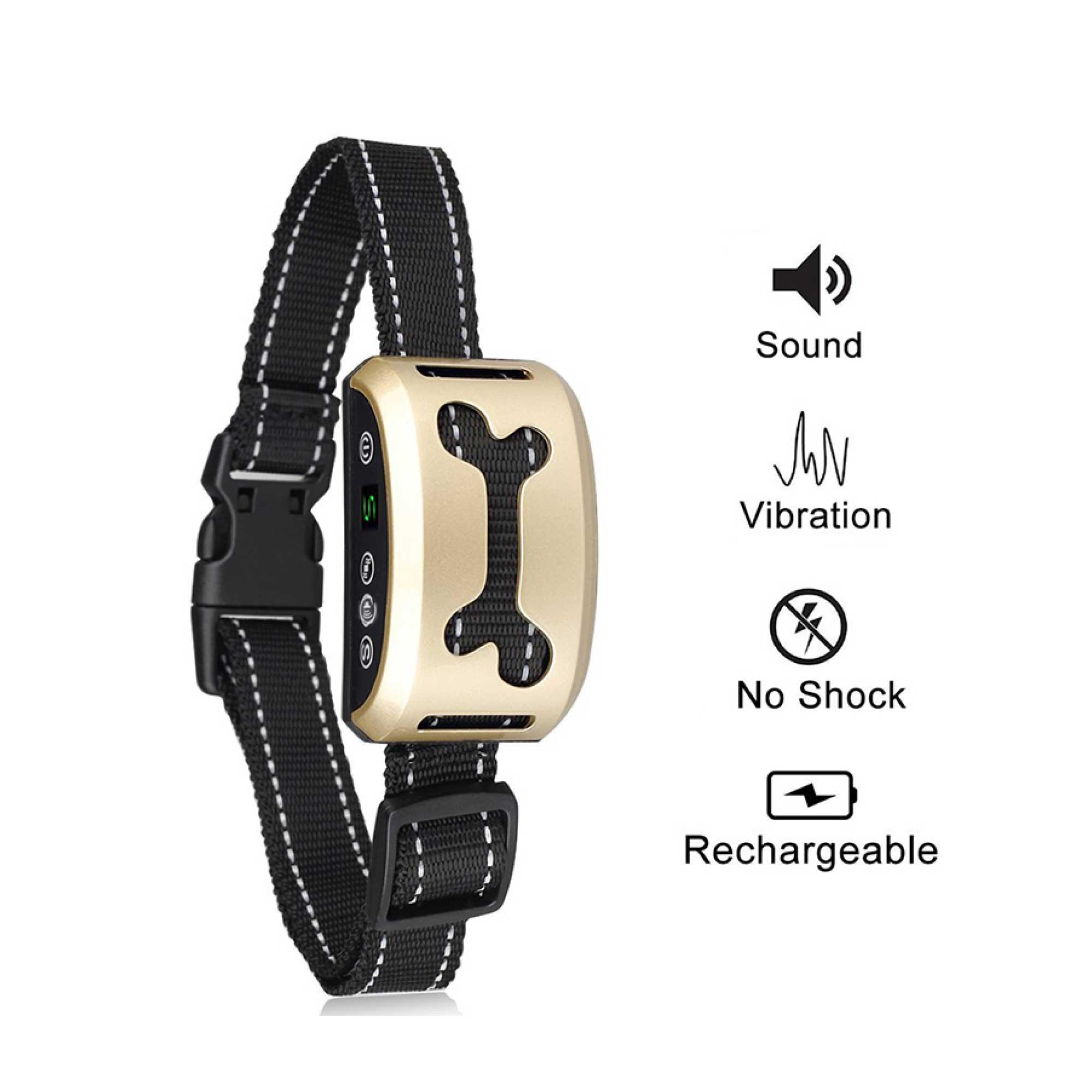 Dog Bark Collar - Sound and Vibration Automatic USB Rechargeable Training Device - Harrogates