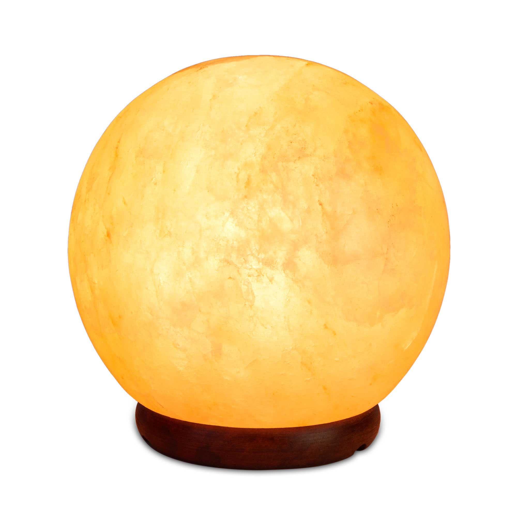 12V 12W 6.5" Ball Himalayan Pink Salt Lamp Carved Rock Crystal Light Bulb On/Off - Harrogates