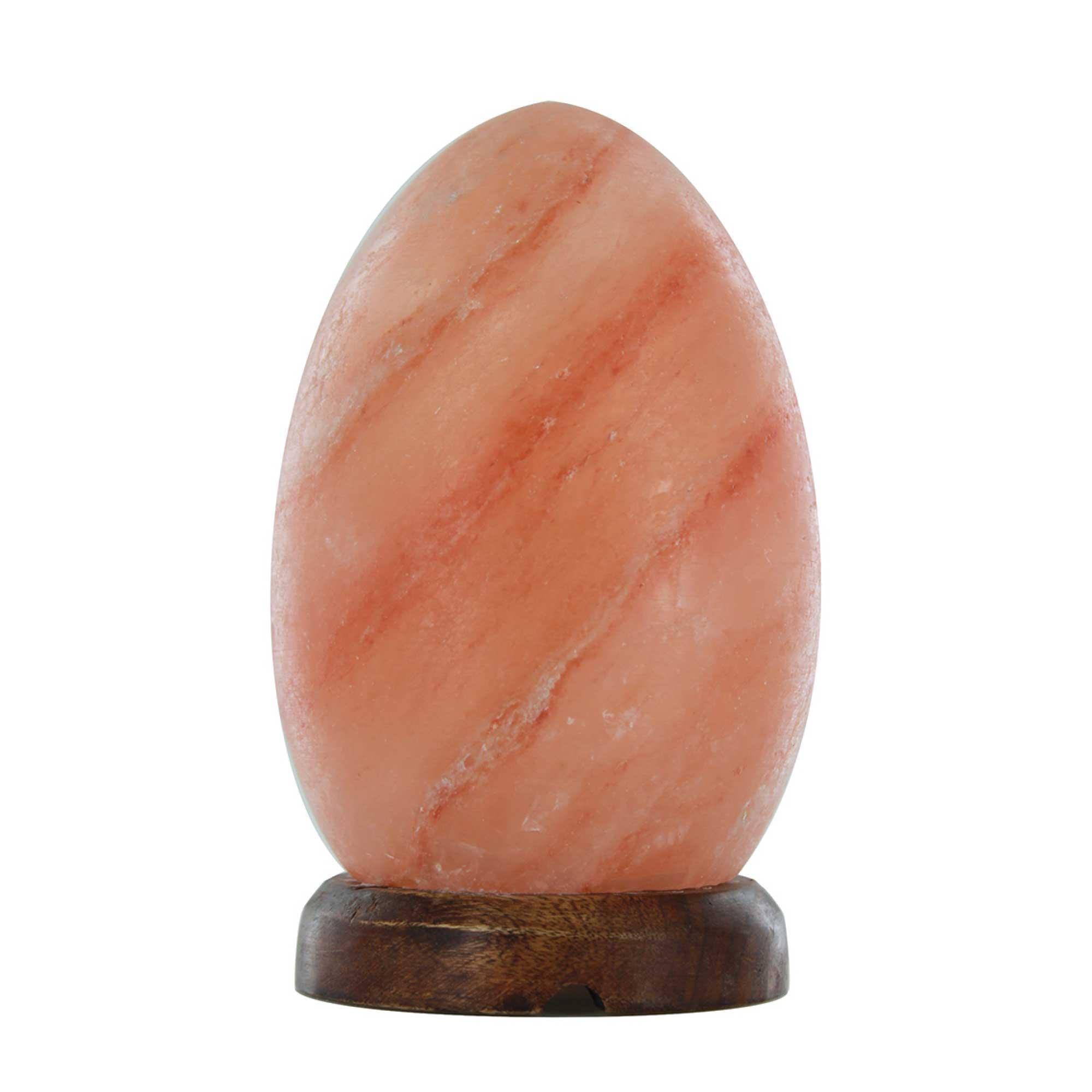 12V 12W Egg Himalayan Pink Salt Lamp Carved Rock Crystal Light Bulb On/Off Switch - Harrogates