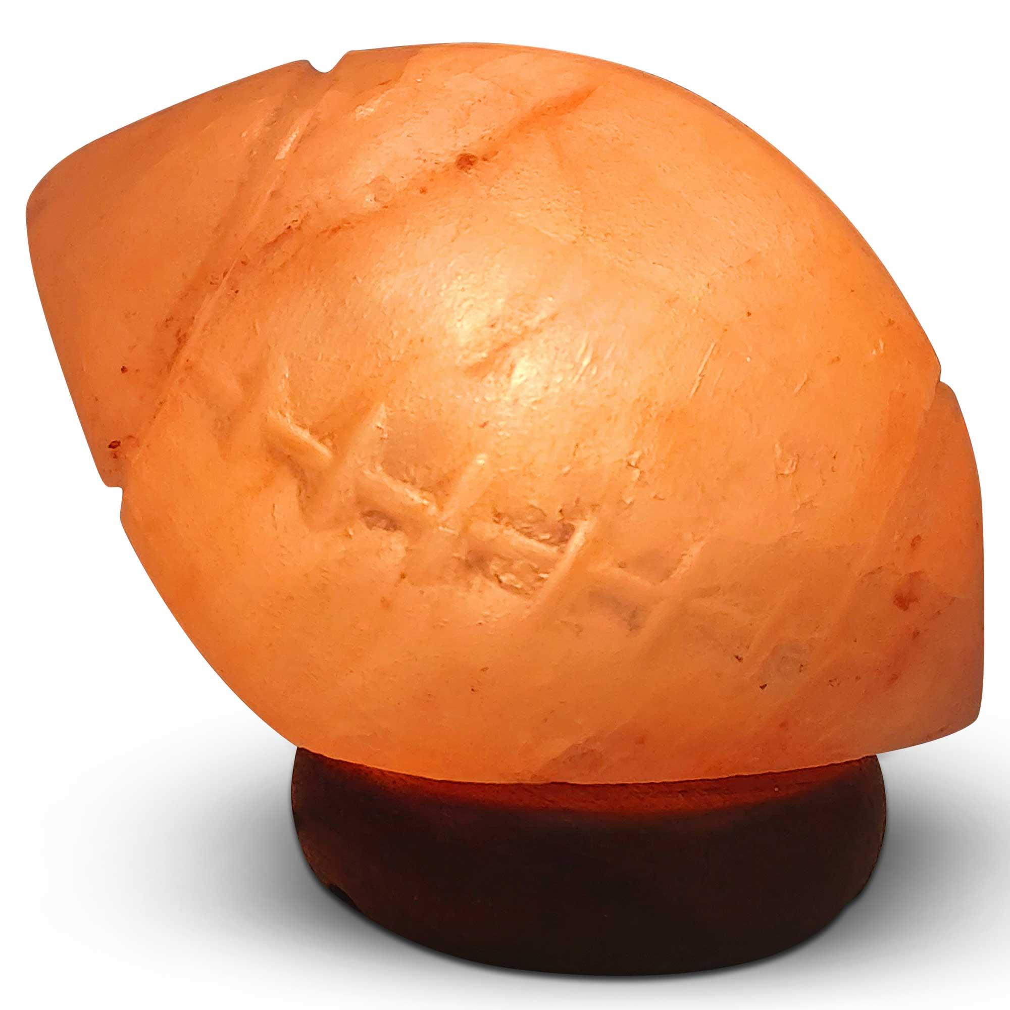 12V 12W Rugby Himalayan Pink Salt Lamp Carved Footy Rock Crystal Light Bulb On/Off - Harrogates