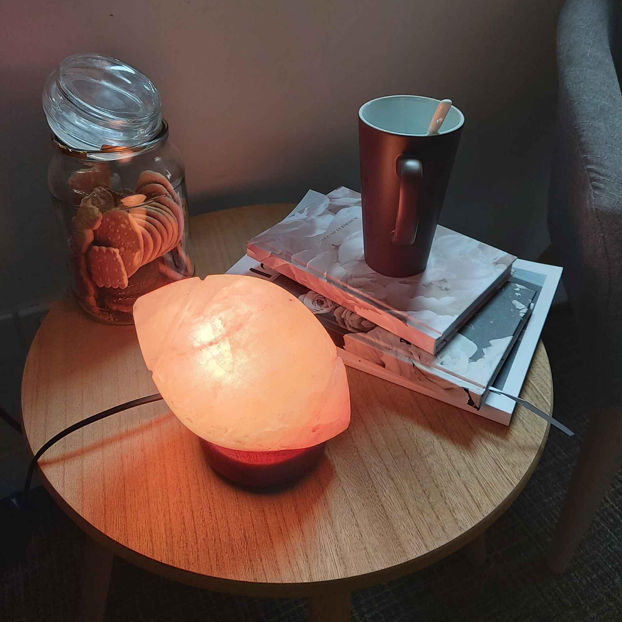 12V 12W Rugby Himalayan Pink Salt Lamp Carved Footy Rock Crystal Light Bulb On/Off - Harrogates