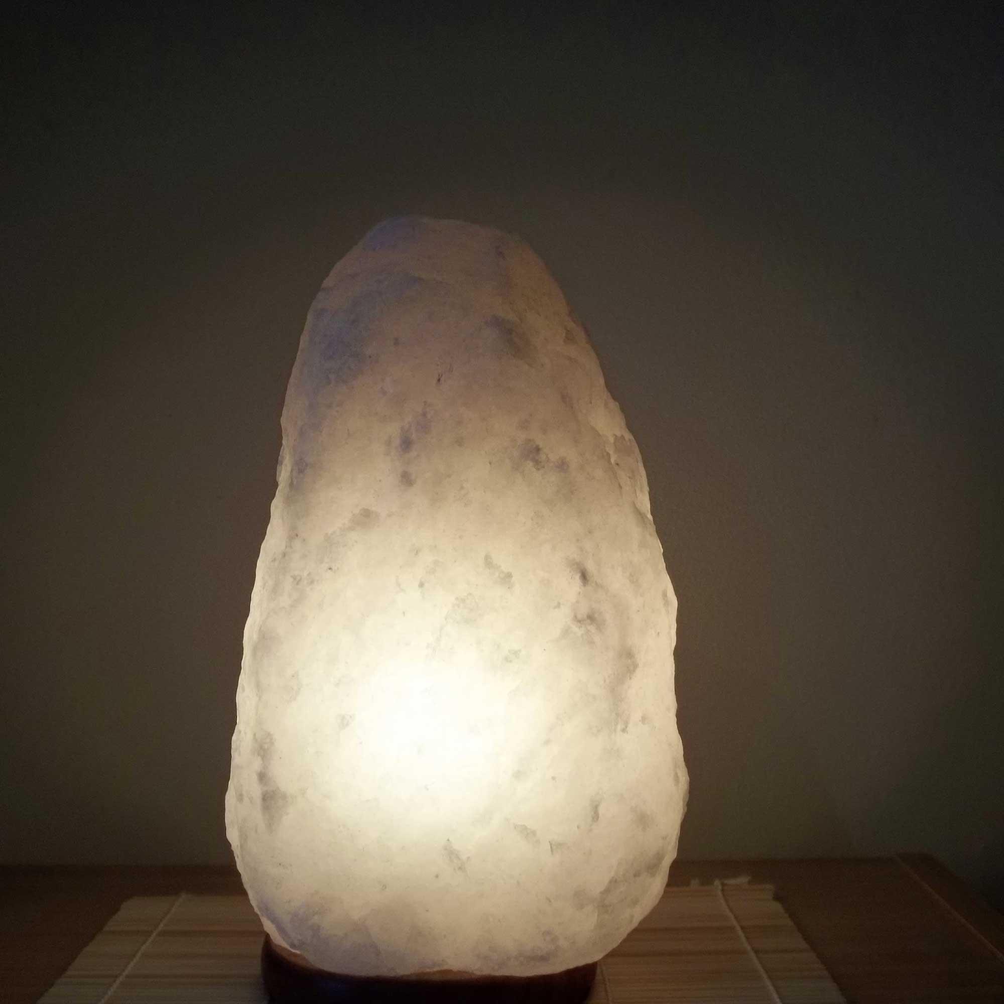 12V 12W 2-3Kg Himalayan White Salt Lamp Crystal Rock Natural Shape Unique Lamps - Harrogates