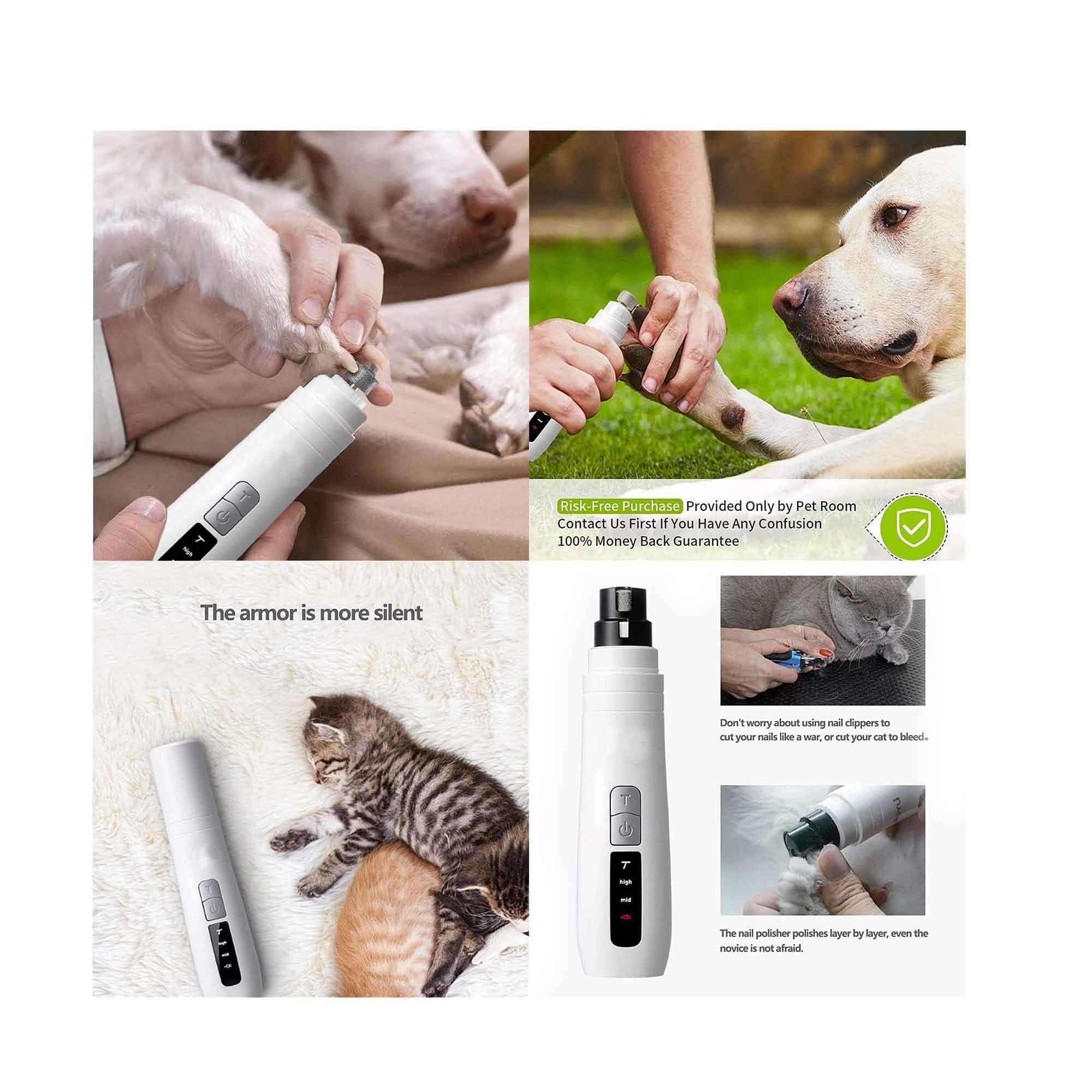 Pet Nail Grinder Dog Cat Electric Trimmer Turbo USB Rechargeable Claw Filer N9 - Harrogates