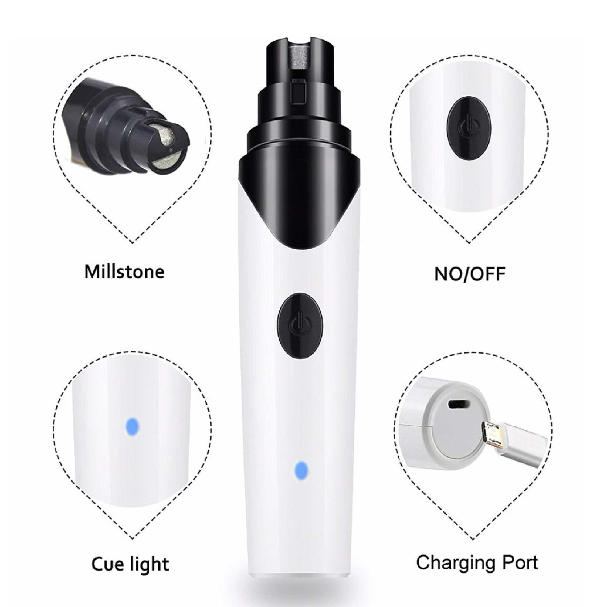 Pet Nail Grinder Dog Cat Electric Trimmer Rechargeable Clipper Claw Filer N8 - Harrogates