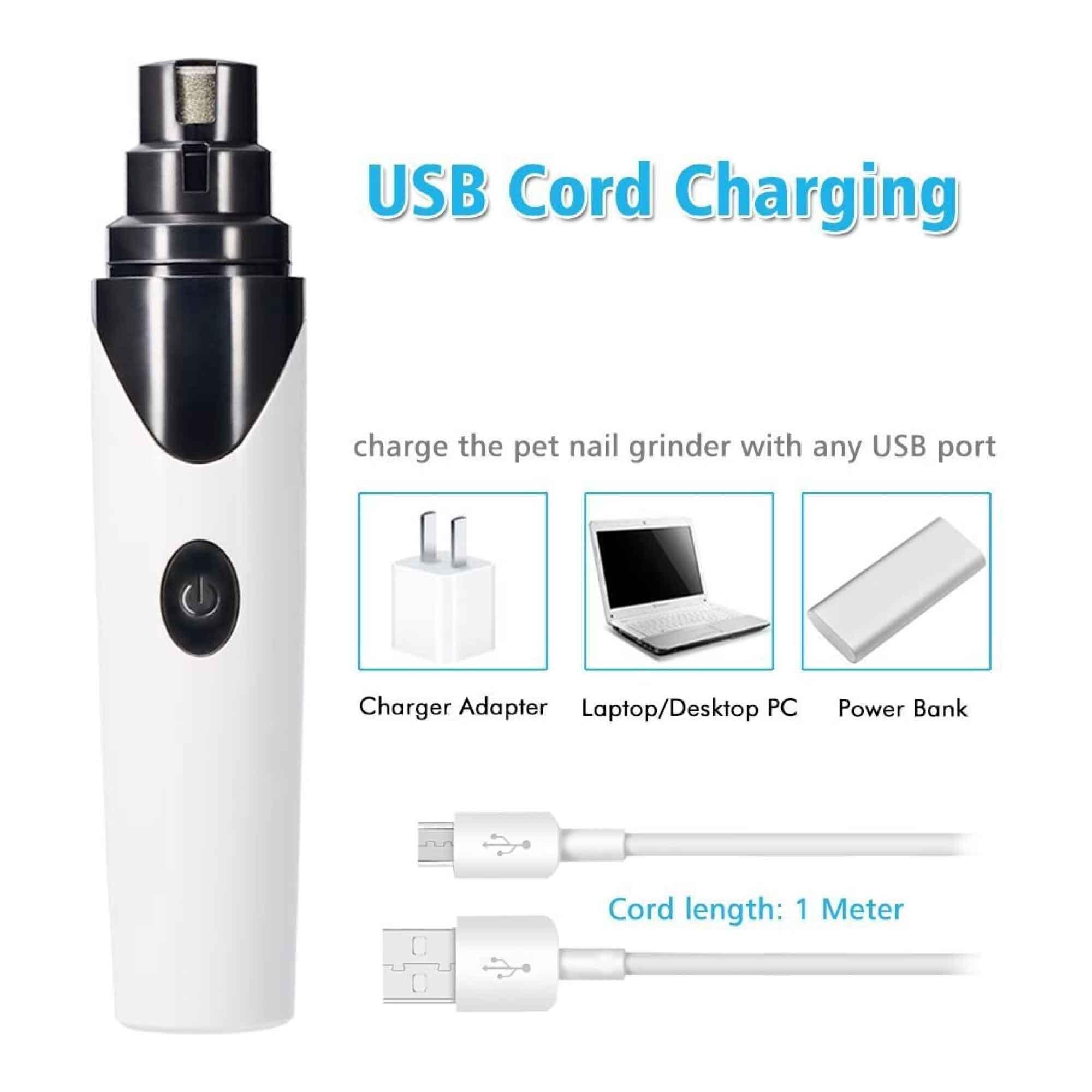 Pet Nail Grinder Dog Cat Electric Trimmer Rechargeable Clipper Claw Filer N8 - Harrogates