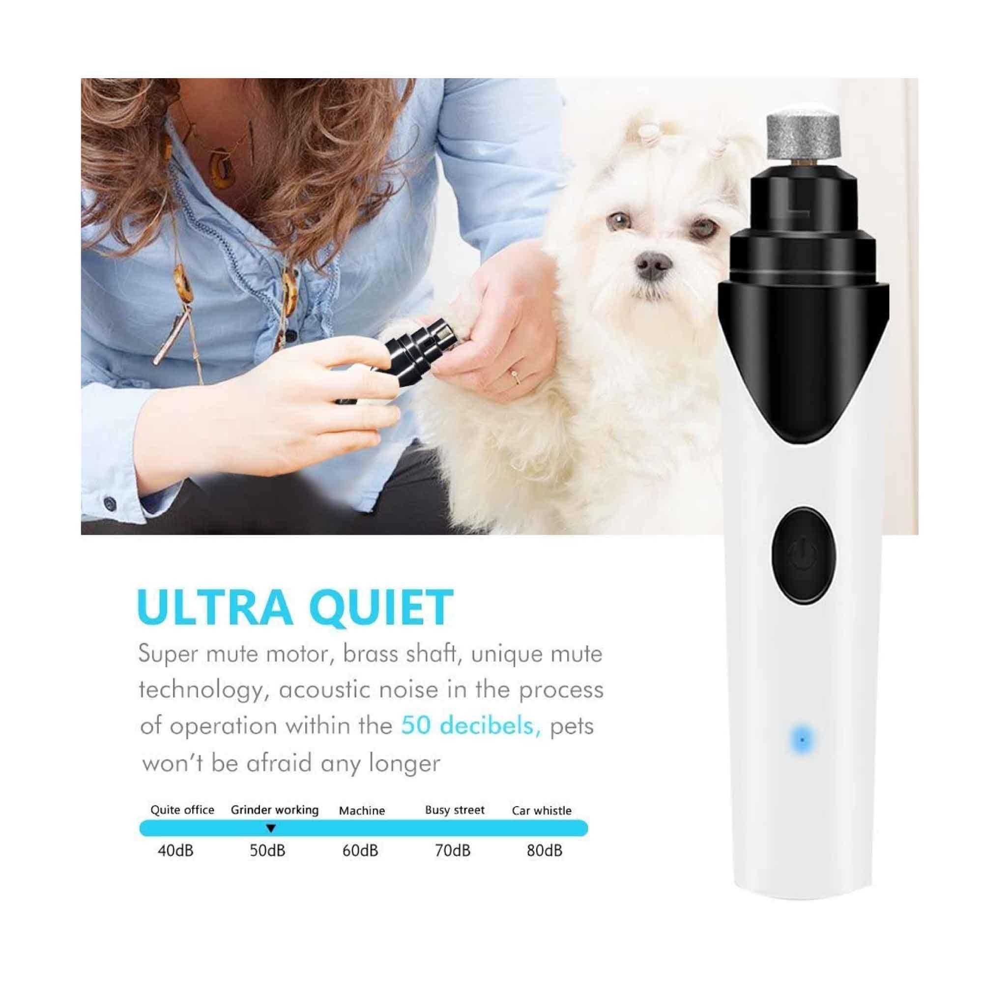 Pet Nail Grinder Dog Cat Electric Trimmer Rechargeable Clipper Claw Filer N8 - Harrogates