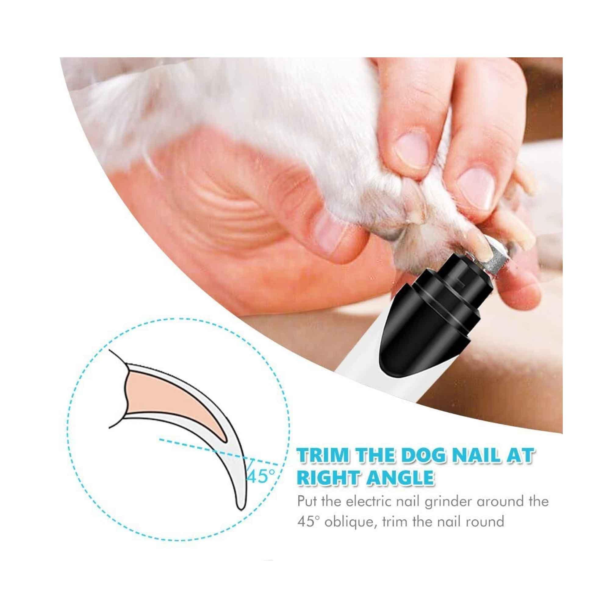 Pet Nail Grinder Dog Cat Electric Trimmer Rechargeable Clipper Claw Filer N8 - Harrogates