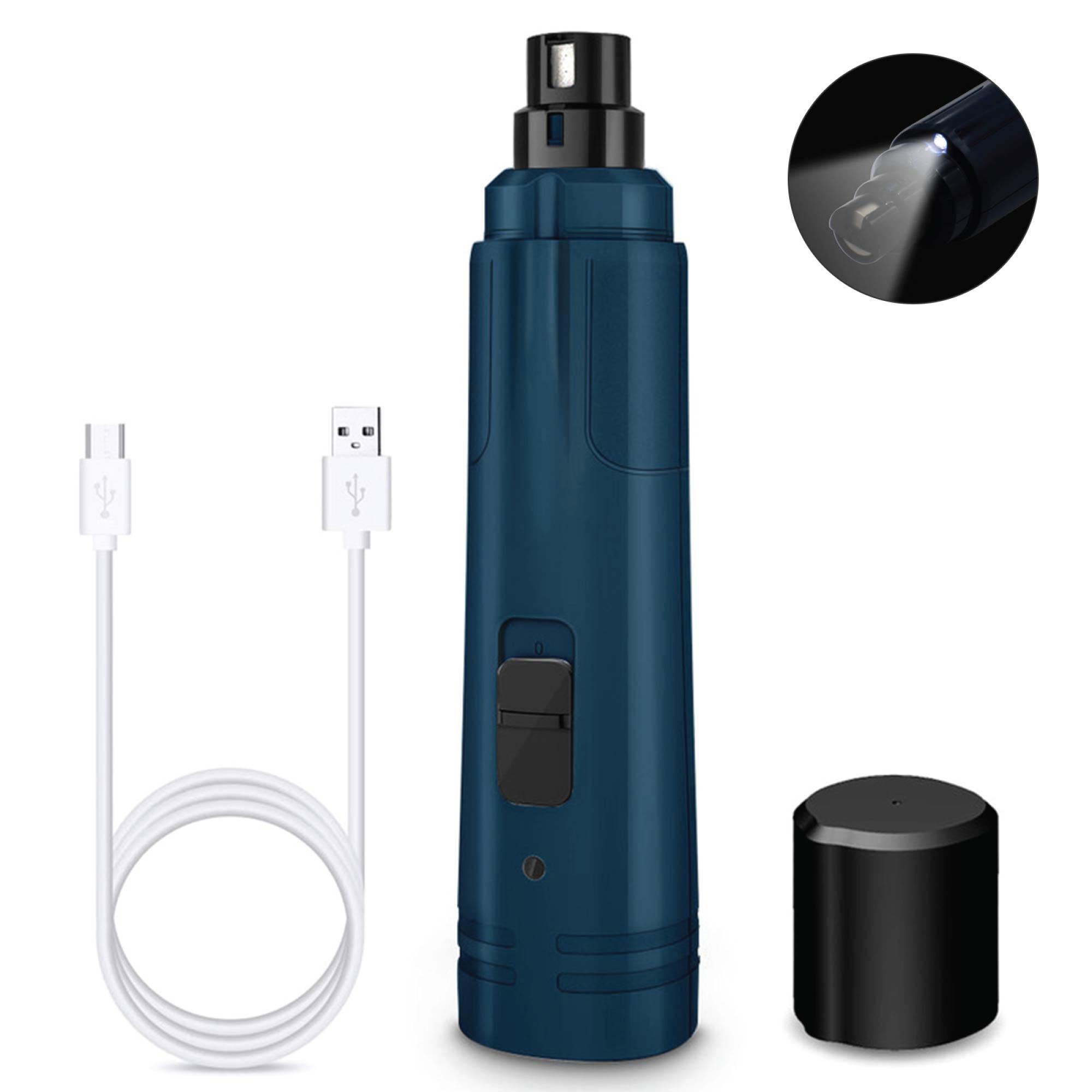 LED Light Pet Nail Grinder Dog Cat Electric Trimmer 2 Speed Rechargeable Filer - Harrogates