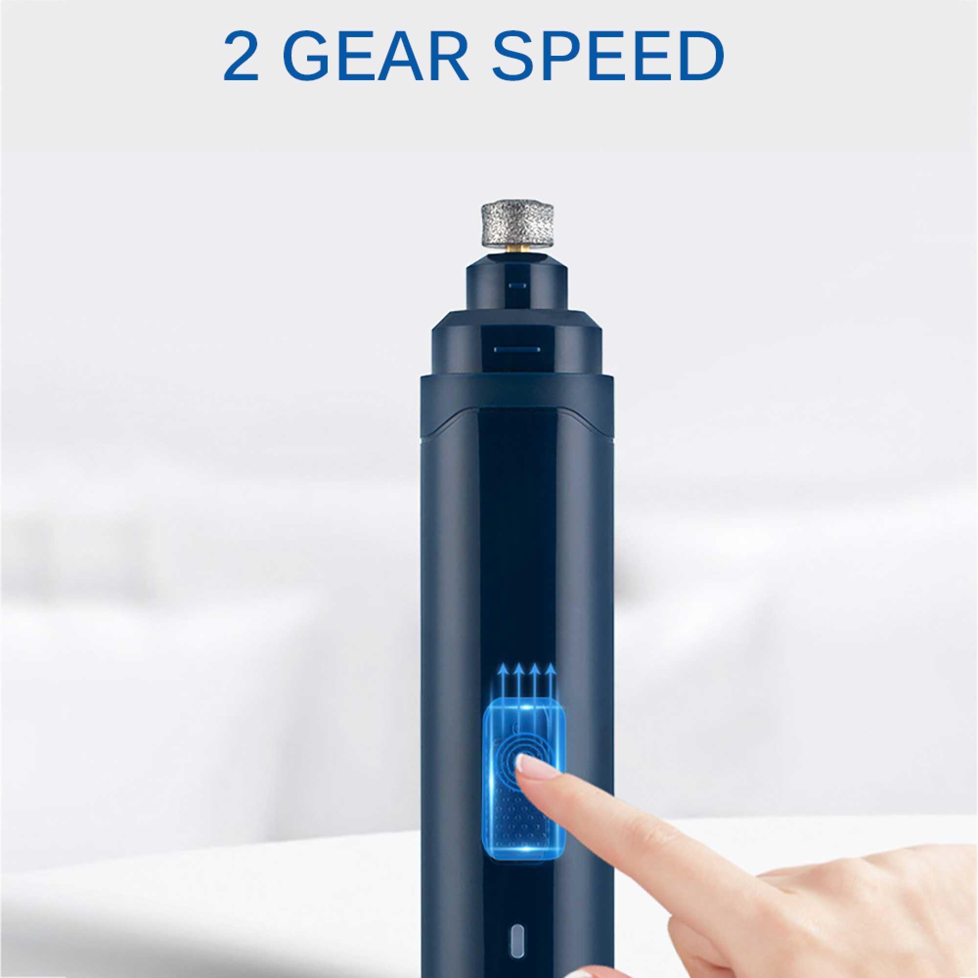 LED Light Pet Nail Grinder Dog Cat Electric Trimmer 2 Speed Rechargeable Filer - Harrogates