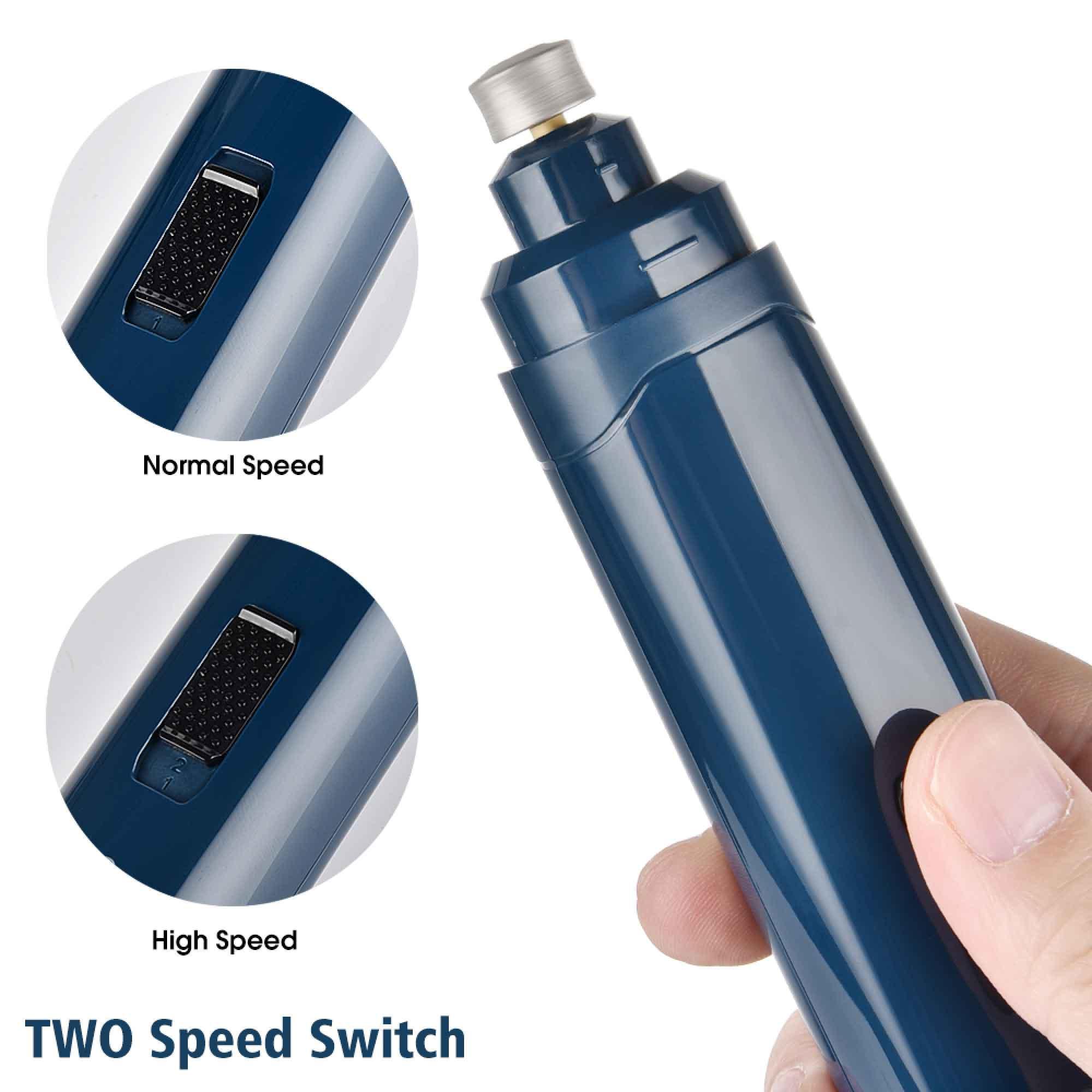 LED Light Pet Nail Grinder Dog Cat Electric Trimmer 2 Speed Rechargeable Filer - Harrogates