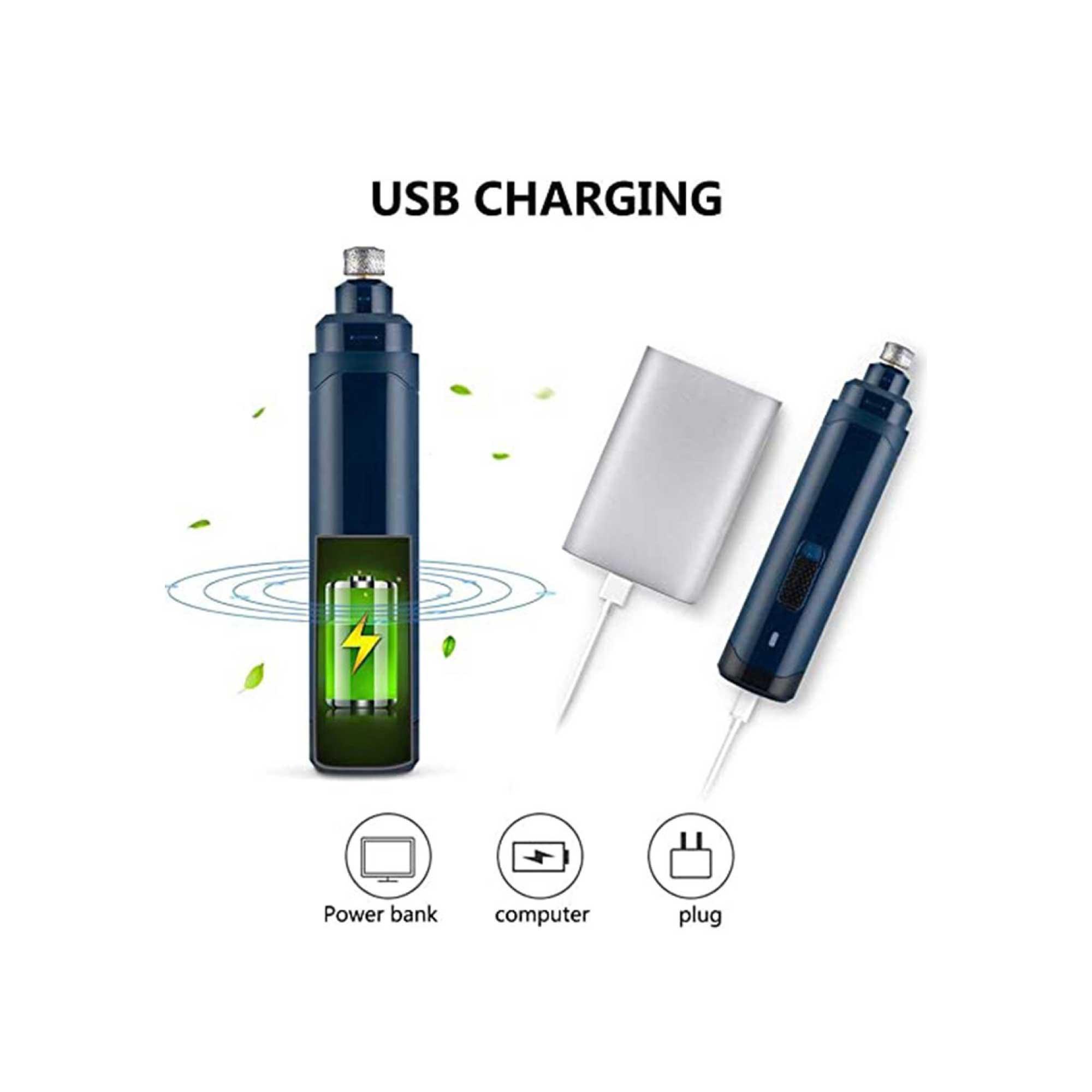 LED Light Pet Nail Grinder Dog Cat Electric Trimmer 2 Speed Rechargeable Filer - Harrogates