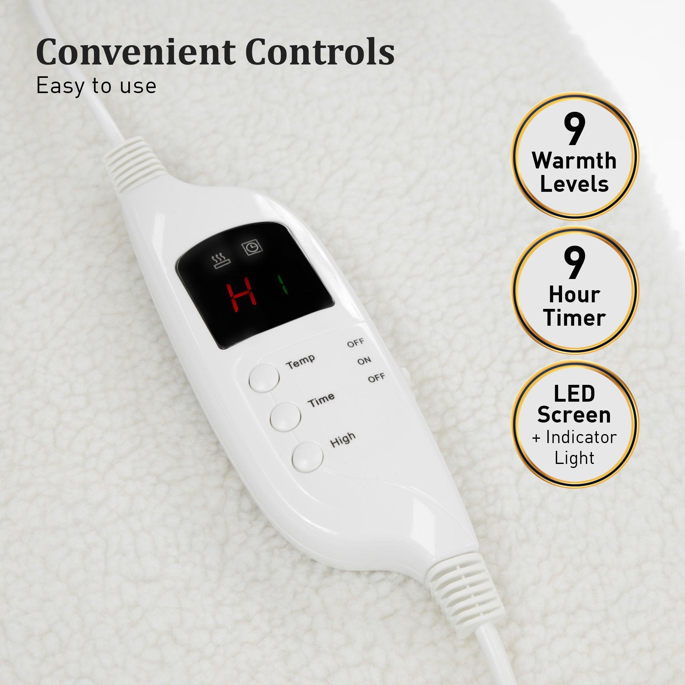 Laura Hill Heated Electric Blanket Fitted Fleece Underlay Throw Single - Harrogates