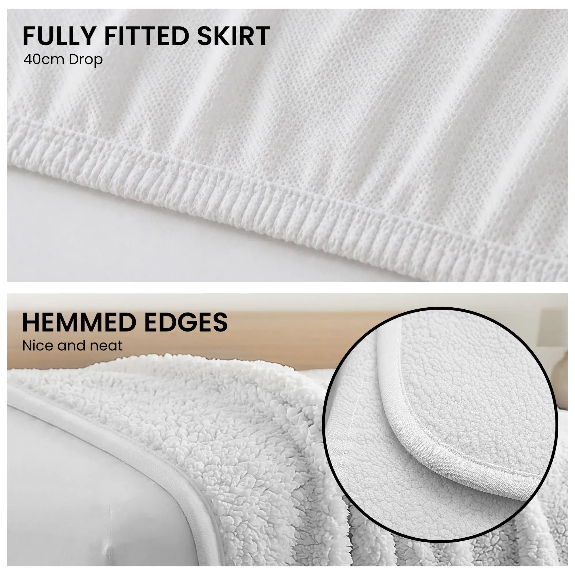 Laura Hill Electronic Fleecy Electric Blanket Heated Fitted Queen Size Bed Safety 9 Levels