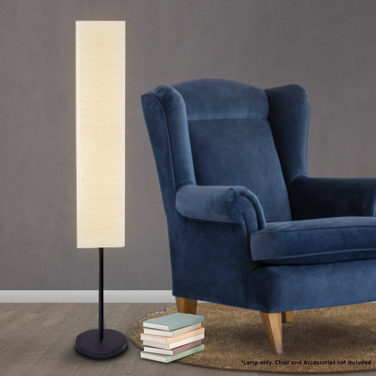 Sarantino Metal Floor Lamp with White Paper Wrinkle Shade Light Stand - Harrogates