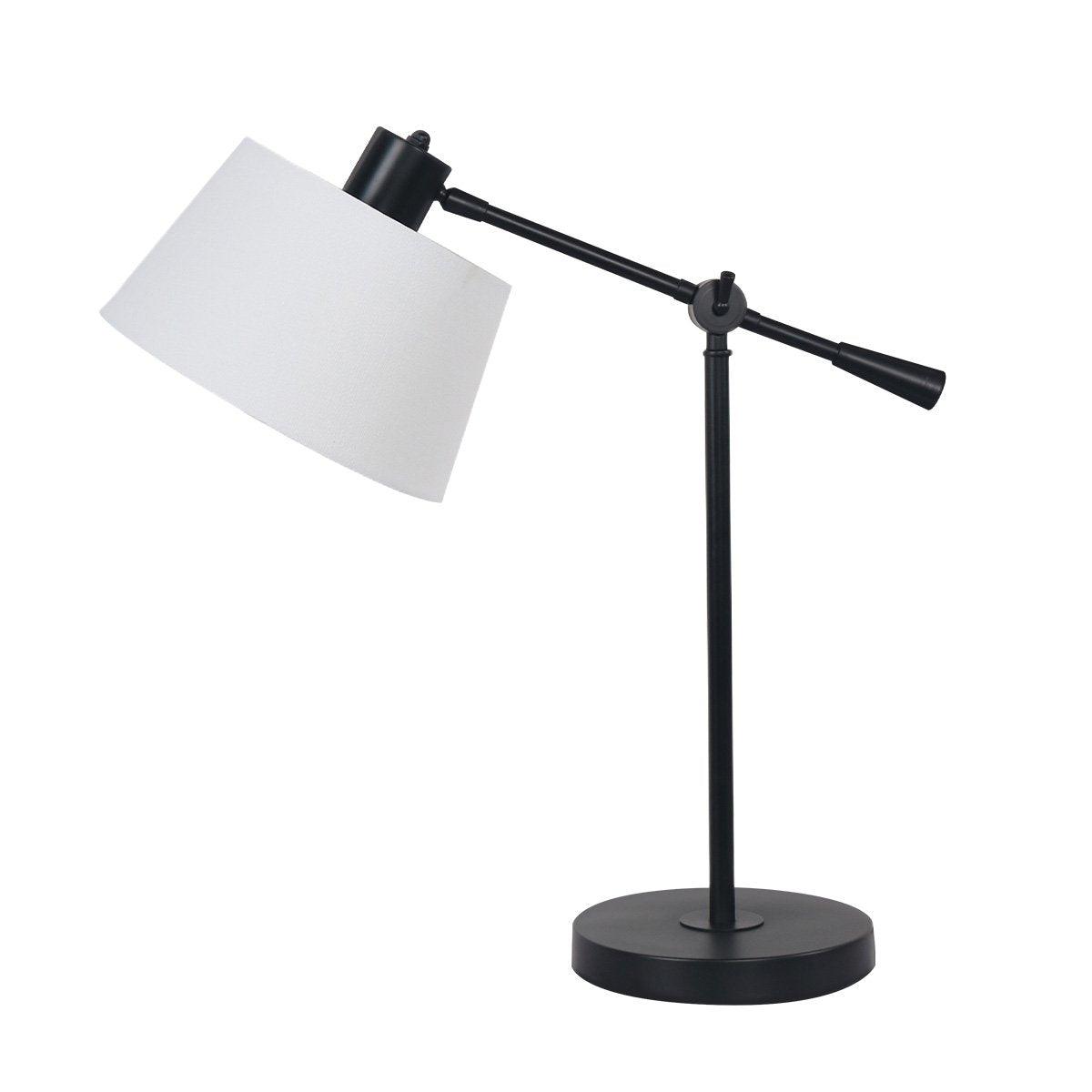 Sarantino Adjustable Metal Table Lamp In Black - Harrogates