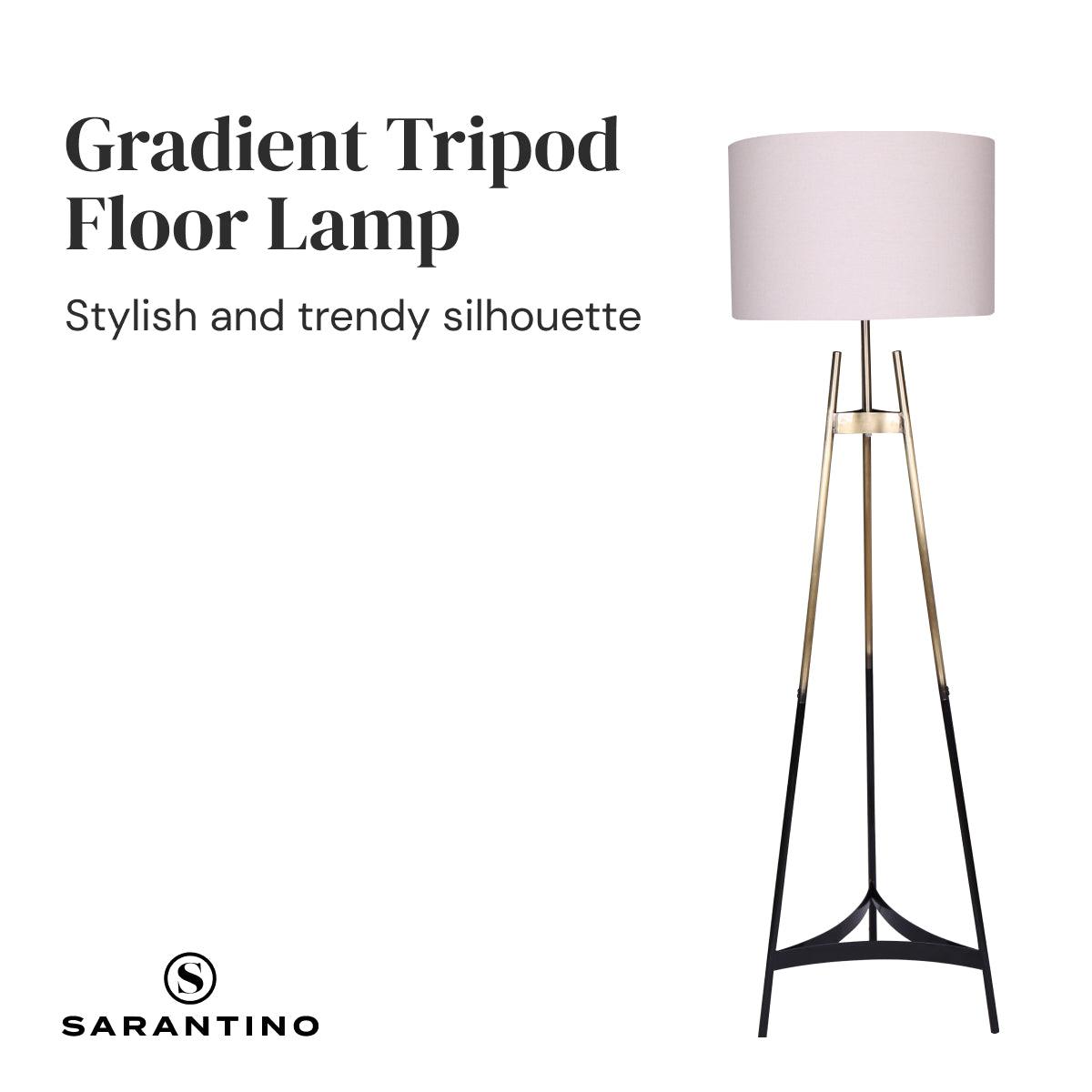 Sarantino Metal Tripod Electric Floor Lamp Gradient Finish - Harrogates