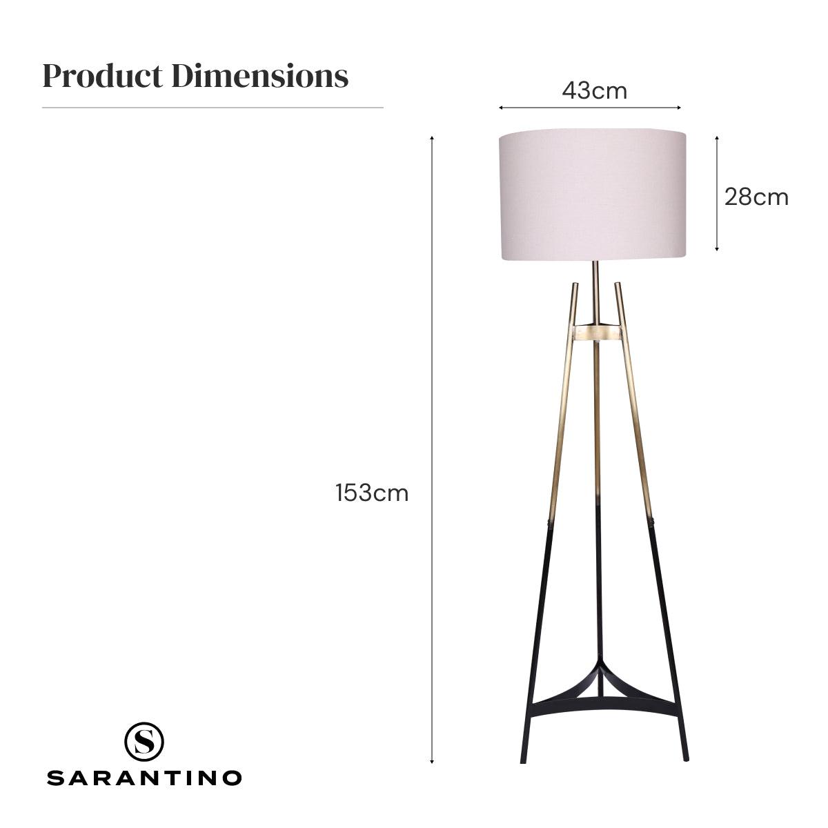 Sarantino Metal Tripod Electric Floor Lamp Gradient Finish - Harrogates