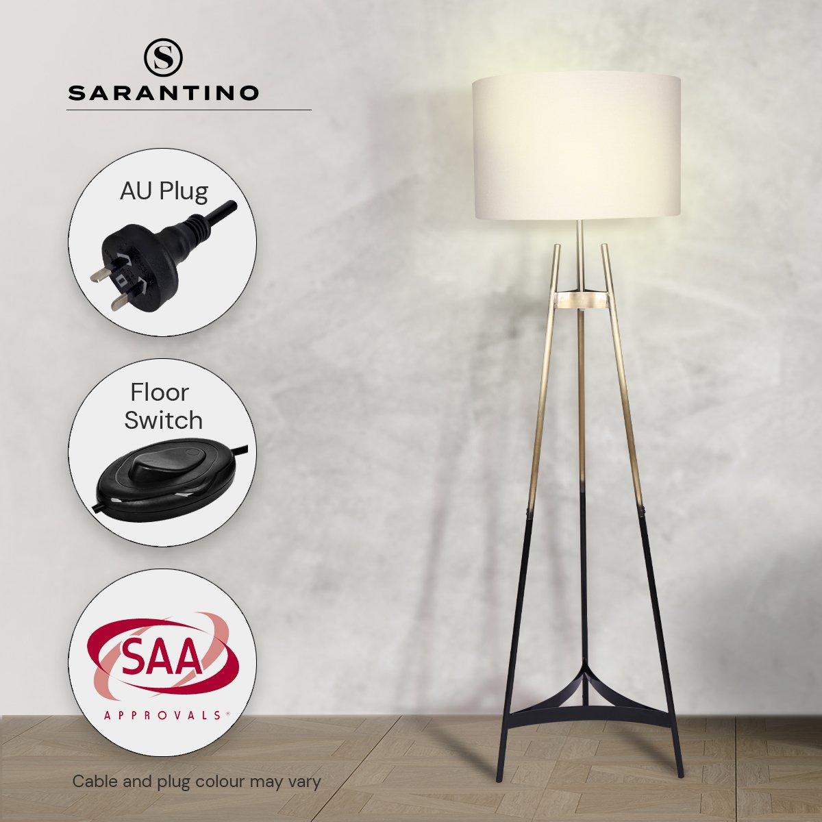 Sarantino Metal Tripod Electric Floor Lamp Gradient Finish - Harrogates