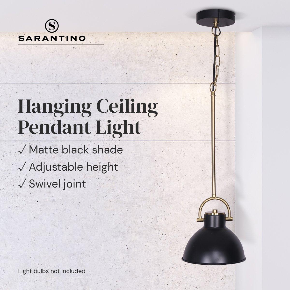 Sarantino Black and Gold Pendant Light - Harrogates