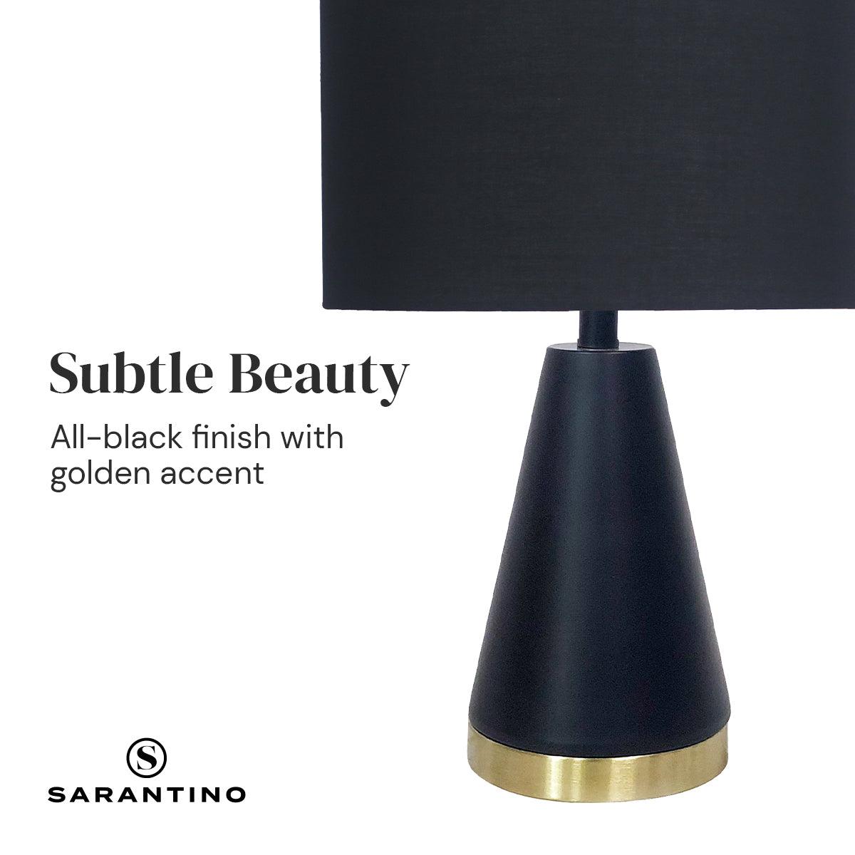 Sarantino Metal Table Lamp in Black and Gold - Harrogates