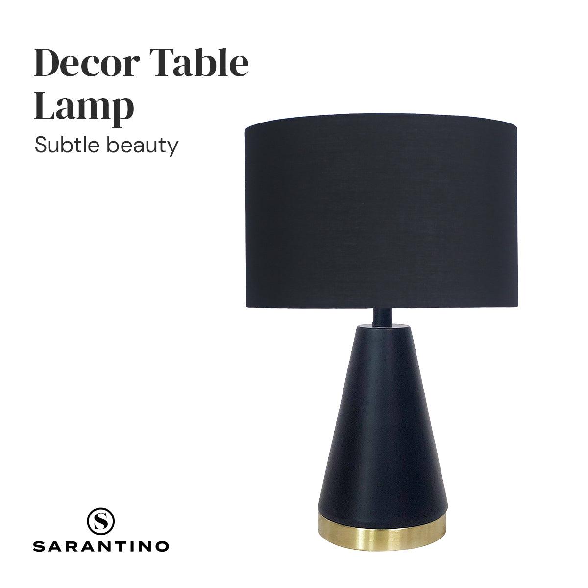 Sarantino Metal Table Lamp in Black and Gold - Harrogates