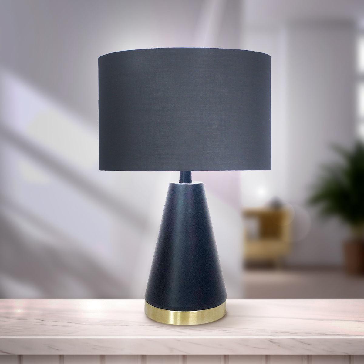 Sarantino Metal Table Lamp in Black and Gold - Harrogates