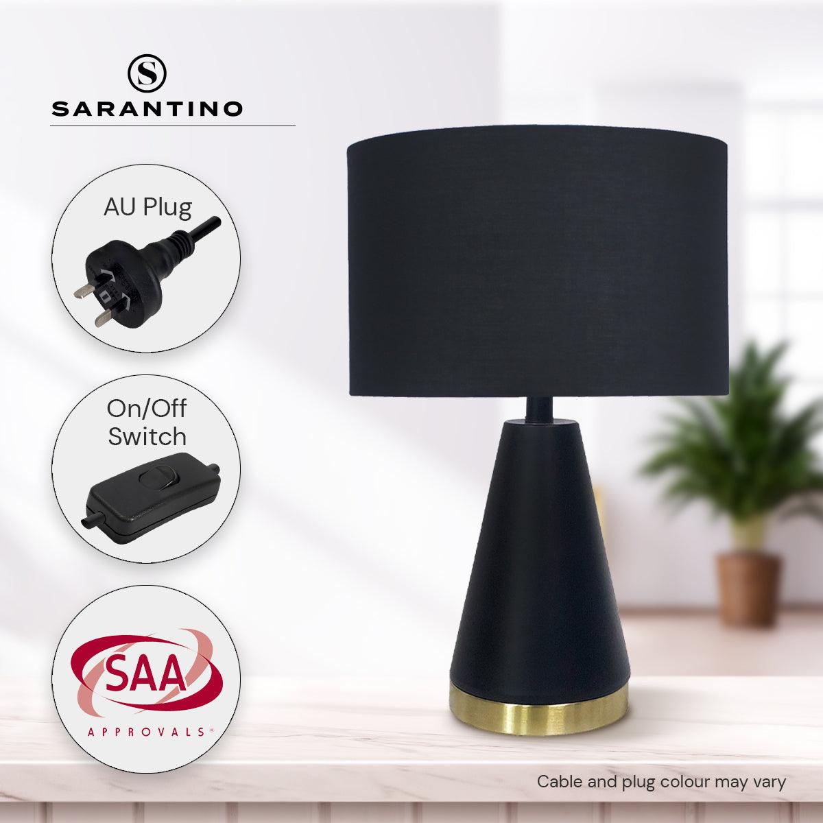 Sarantino Metal Table Lamp in Black and Gold - Harrogates