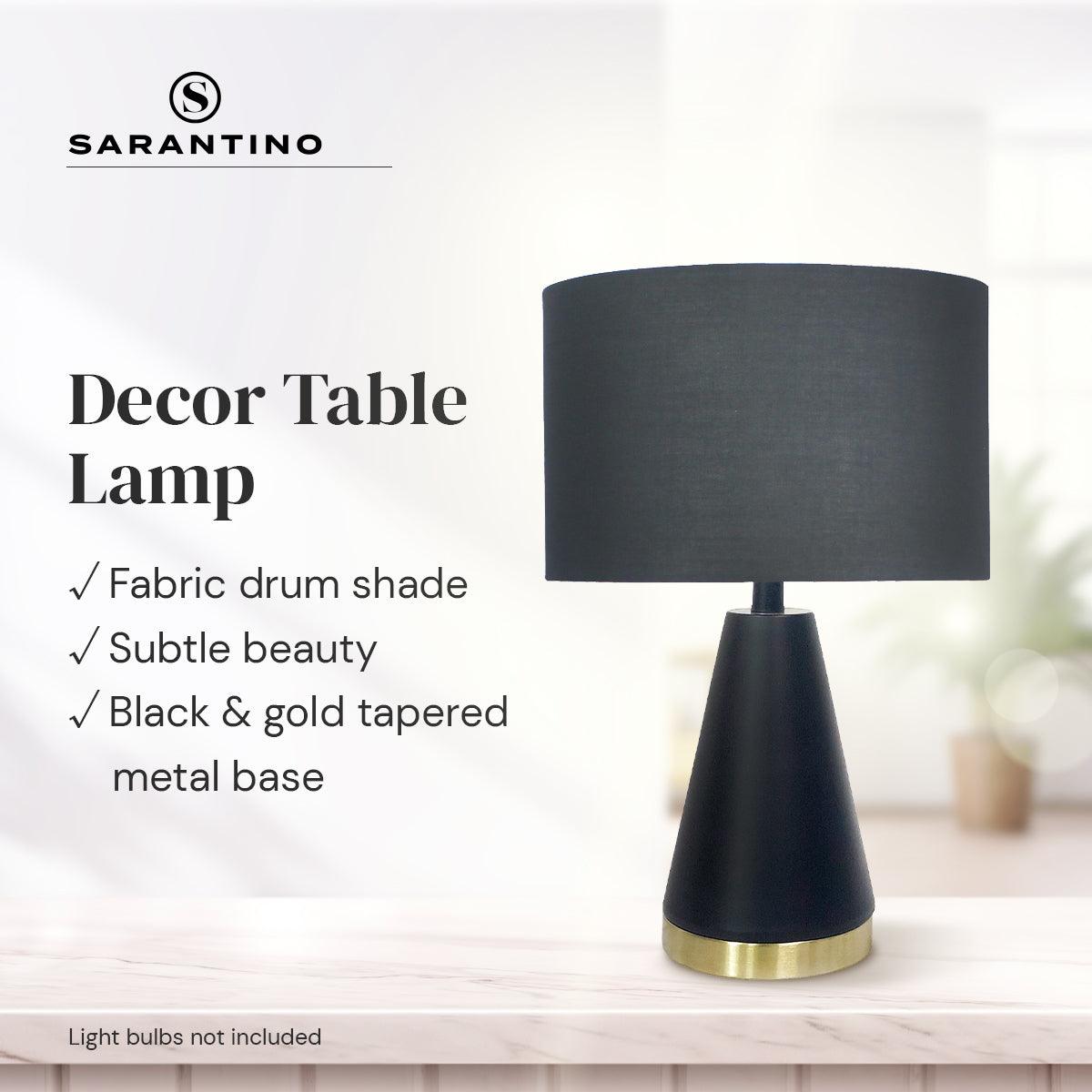 Sarantino Metal Table Lamp in Black and Gold - Harrogates