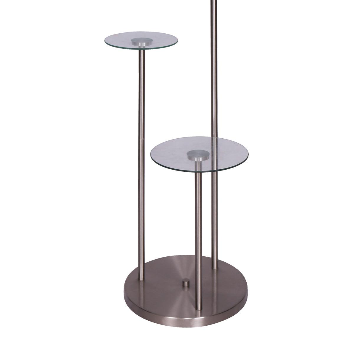 Sarantino Metal Floor Lamp with Glass Shelves - Harrogates