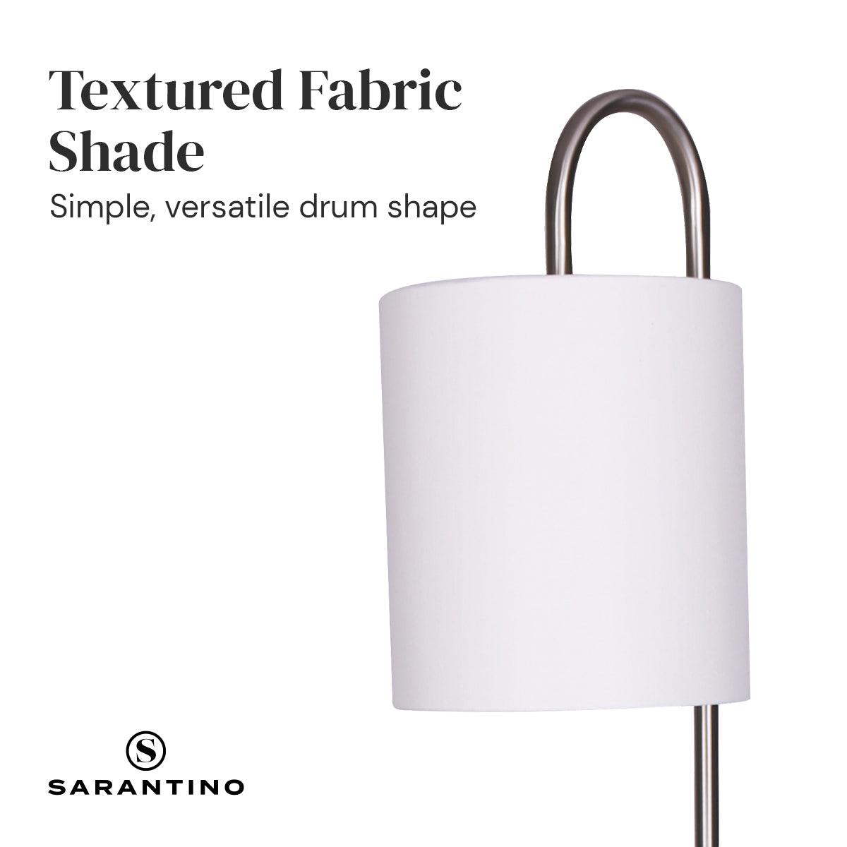 Sarantino Metal Floor Lamp with Glass Shelves - Harrogates