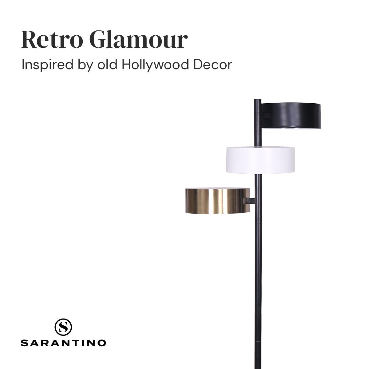 Sarantino Metal Floor Lamp with 3 Swirl Shades - Harrogates