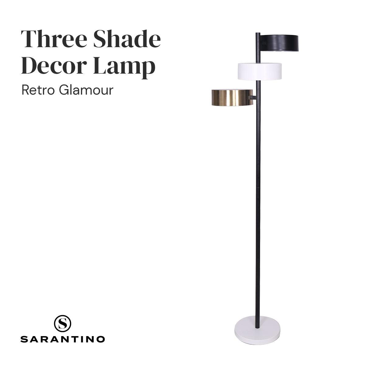 Sarantino Metal Floor Lamp with 3 Swirl Shades - Harrogates