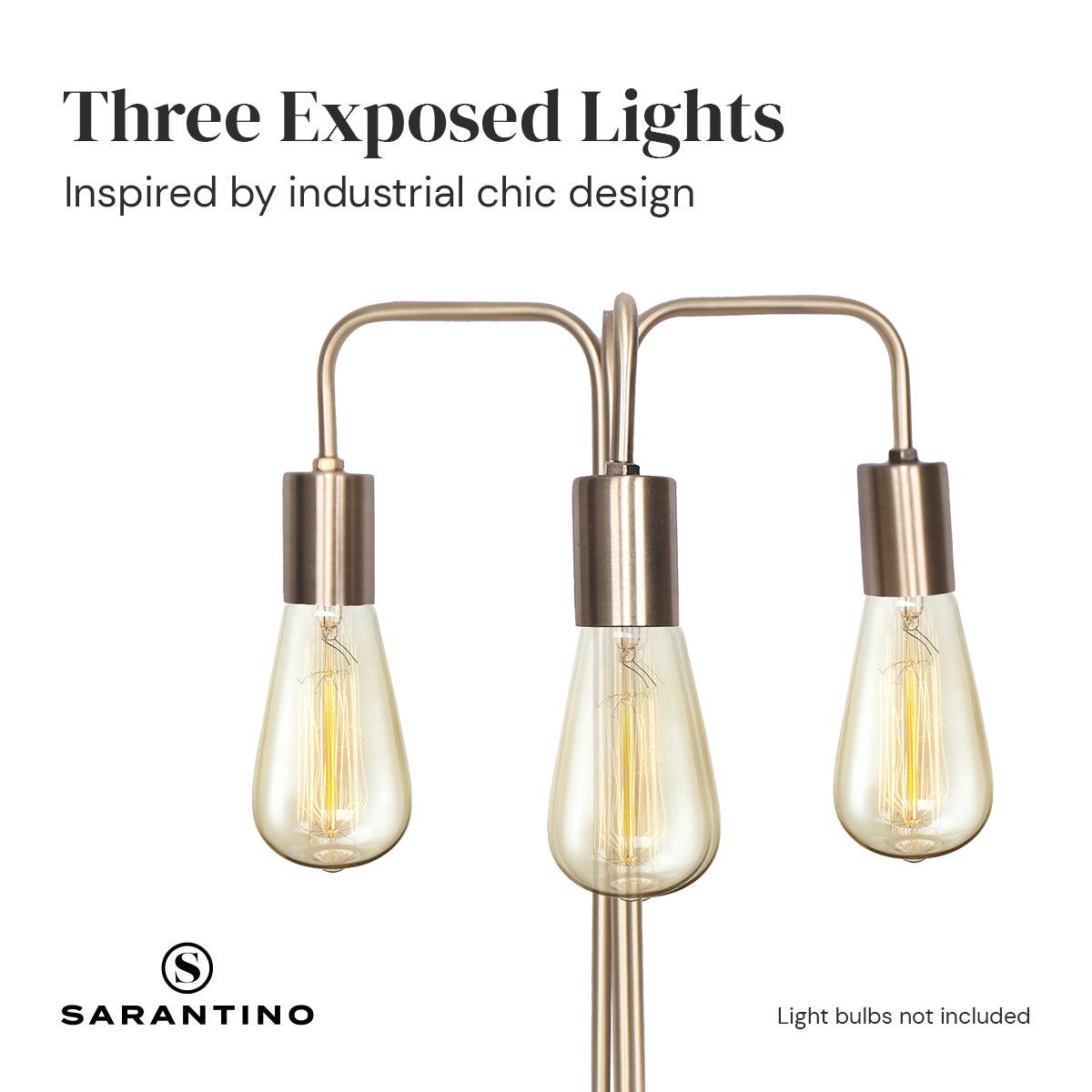 Sarantino Exposed Bulb Industrial Table Lamp - Harrogates
