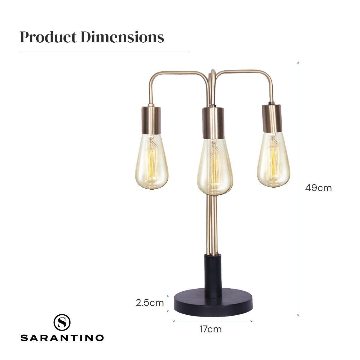 Sarantino Exposed Bulb Industrial Table Lamp - Harrogates
