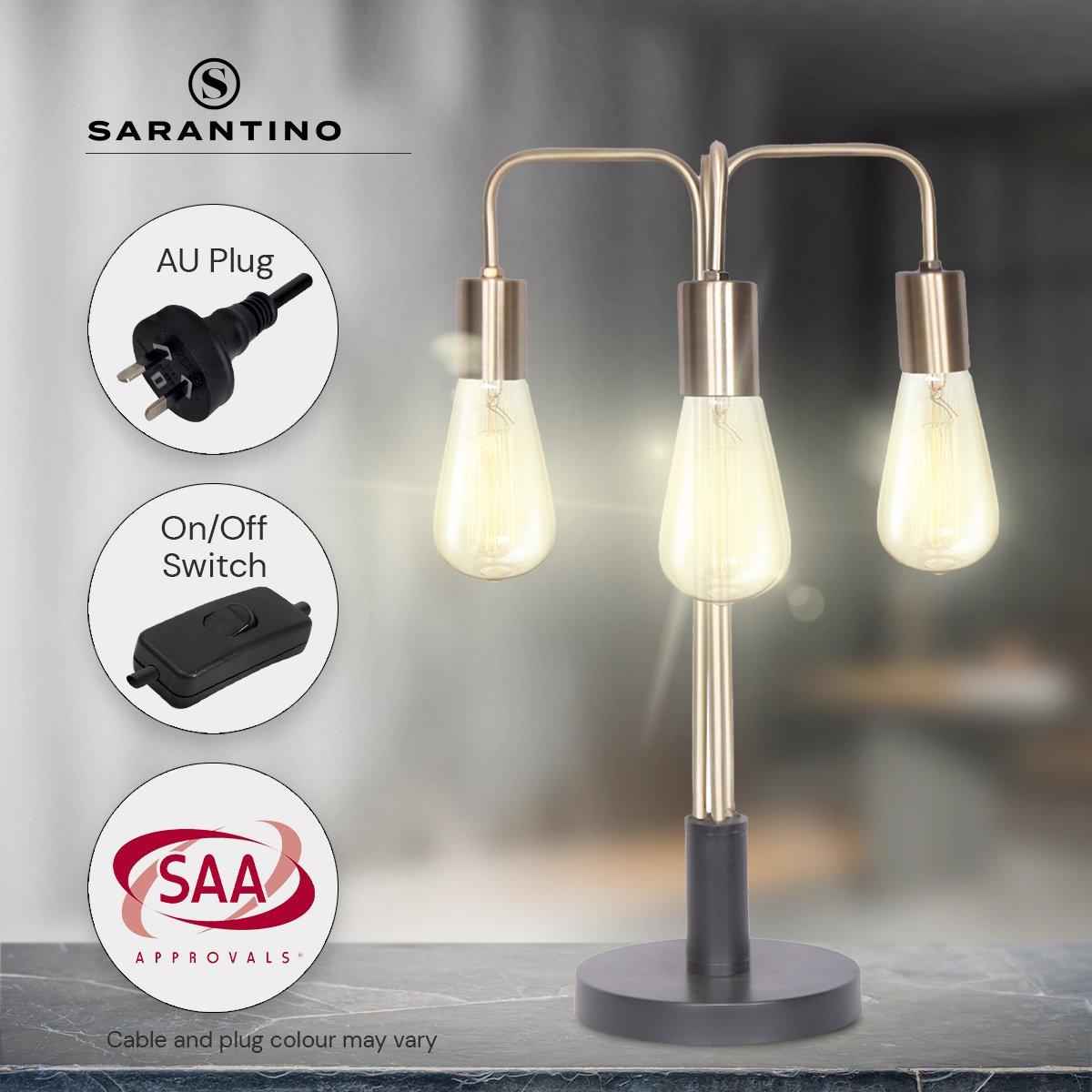 Sarantino Exposed Bulb Industrial Table Lamp - Harrogates