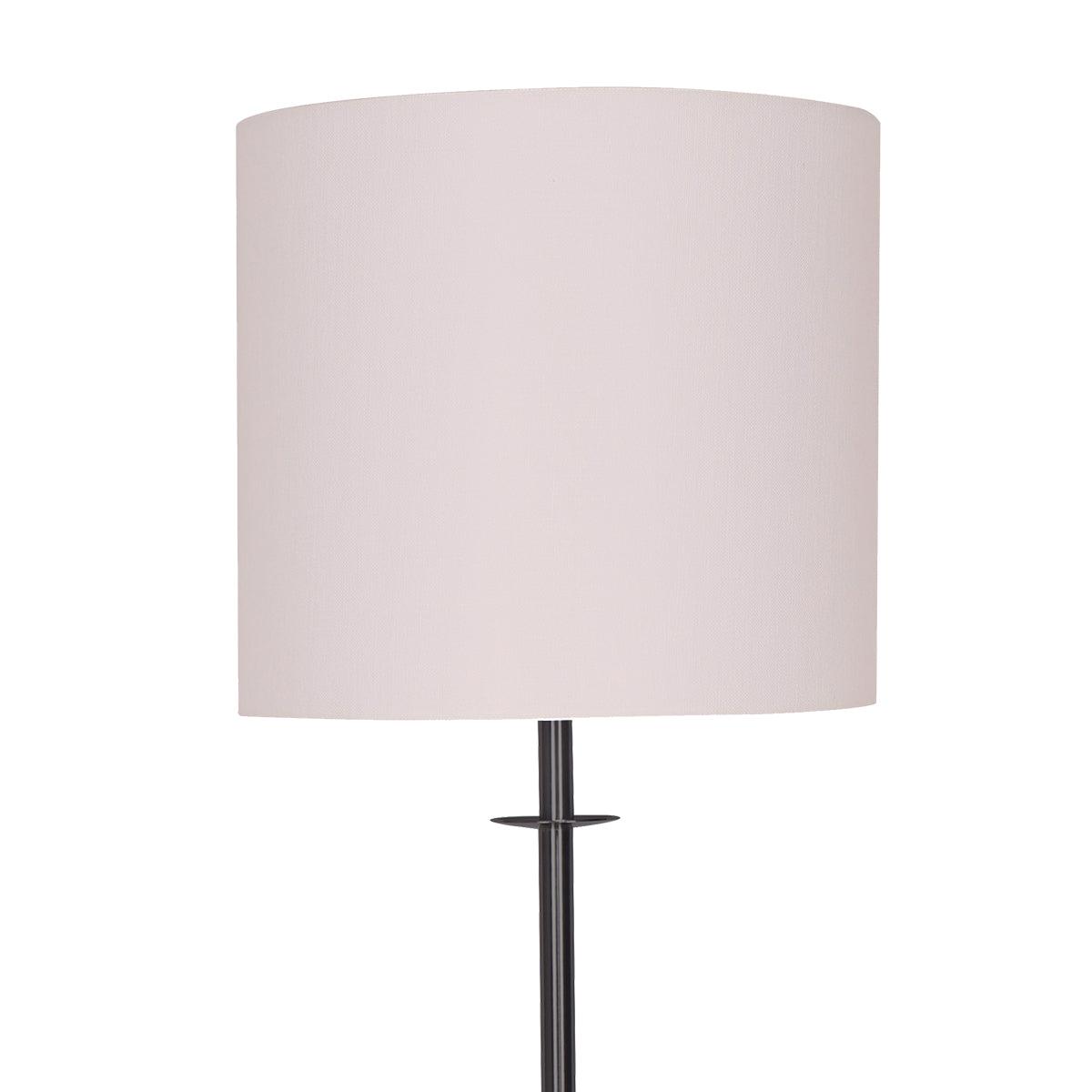 Sarantino Concrete & Metal Table Lamp with Off-White Linen Shade - Harrogates